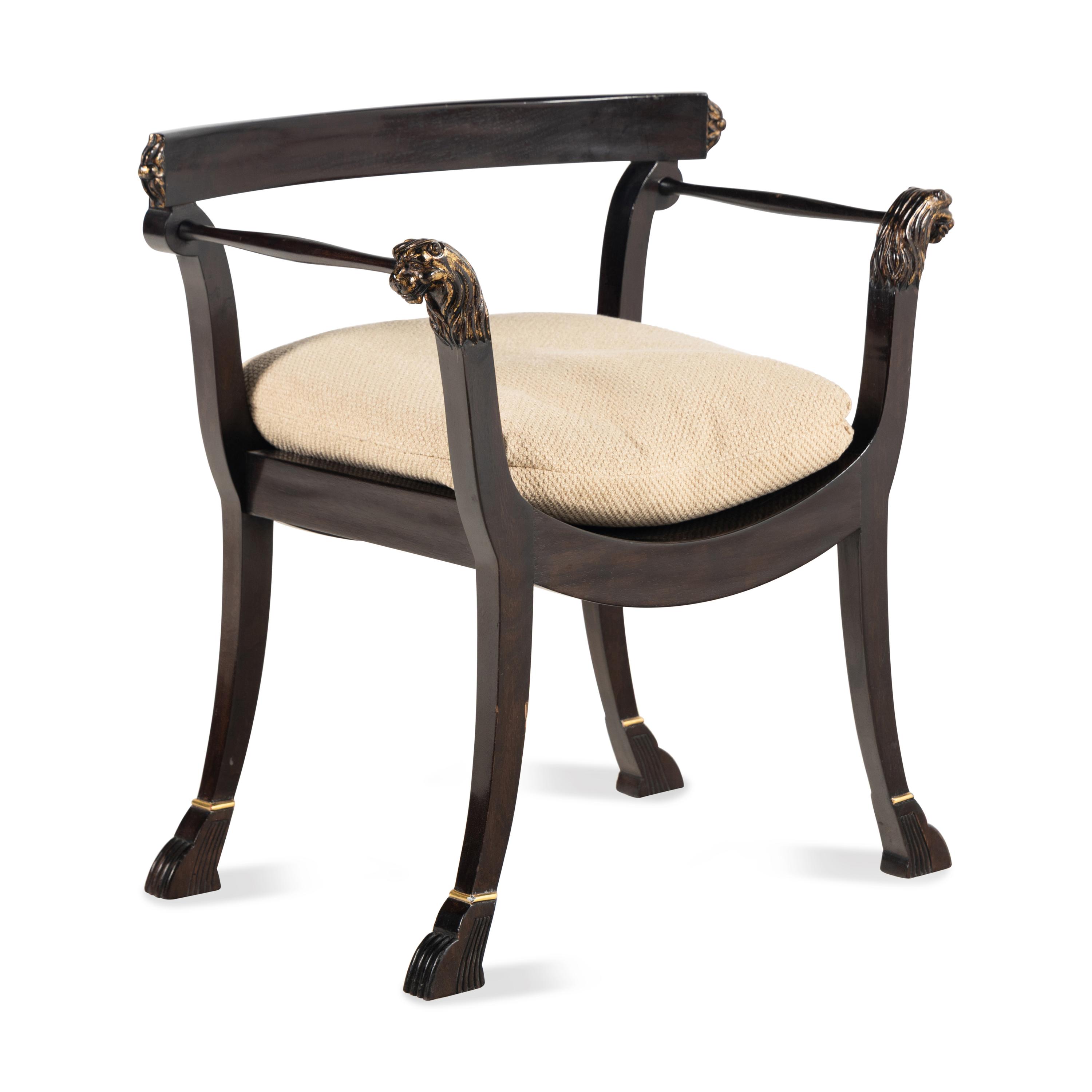 A Contemporary Mahogany Curule Armchair