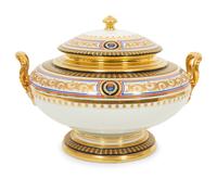 A Gardner Painted and Gilt Porcelain Tureen - TO BE RETURNED TO OWNER