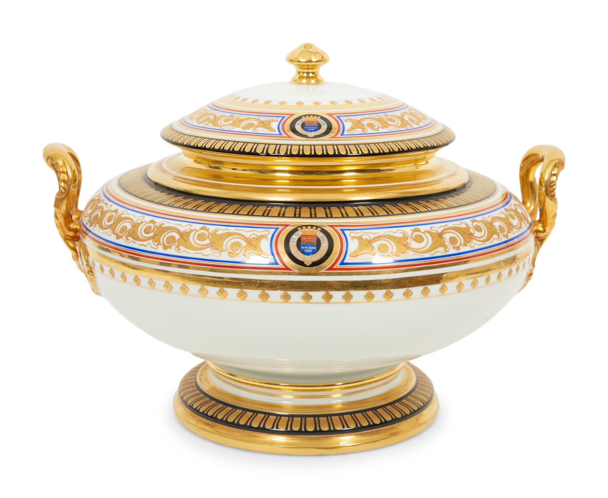 A Gardner Painted and Gilt Porcelain Tureen - TO BE RETURNED TO OWNER