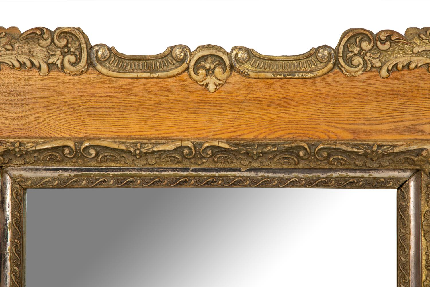 A French Carved and Painted Wood Mirror