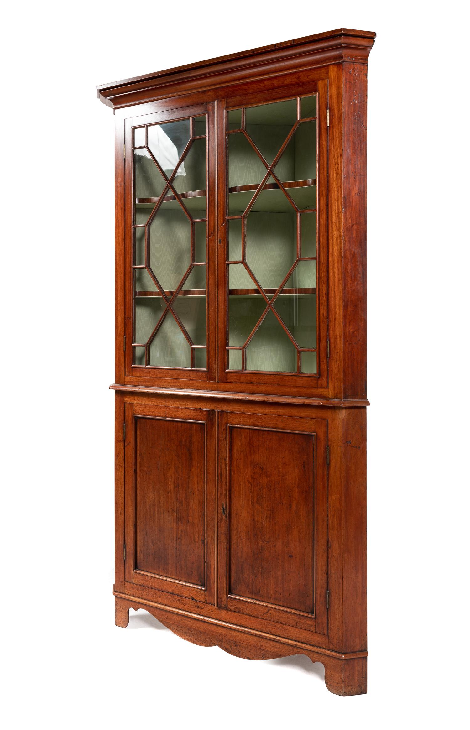 A George III Mahogany Corner Cabinet
