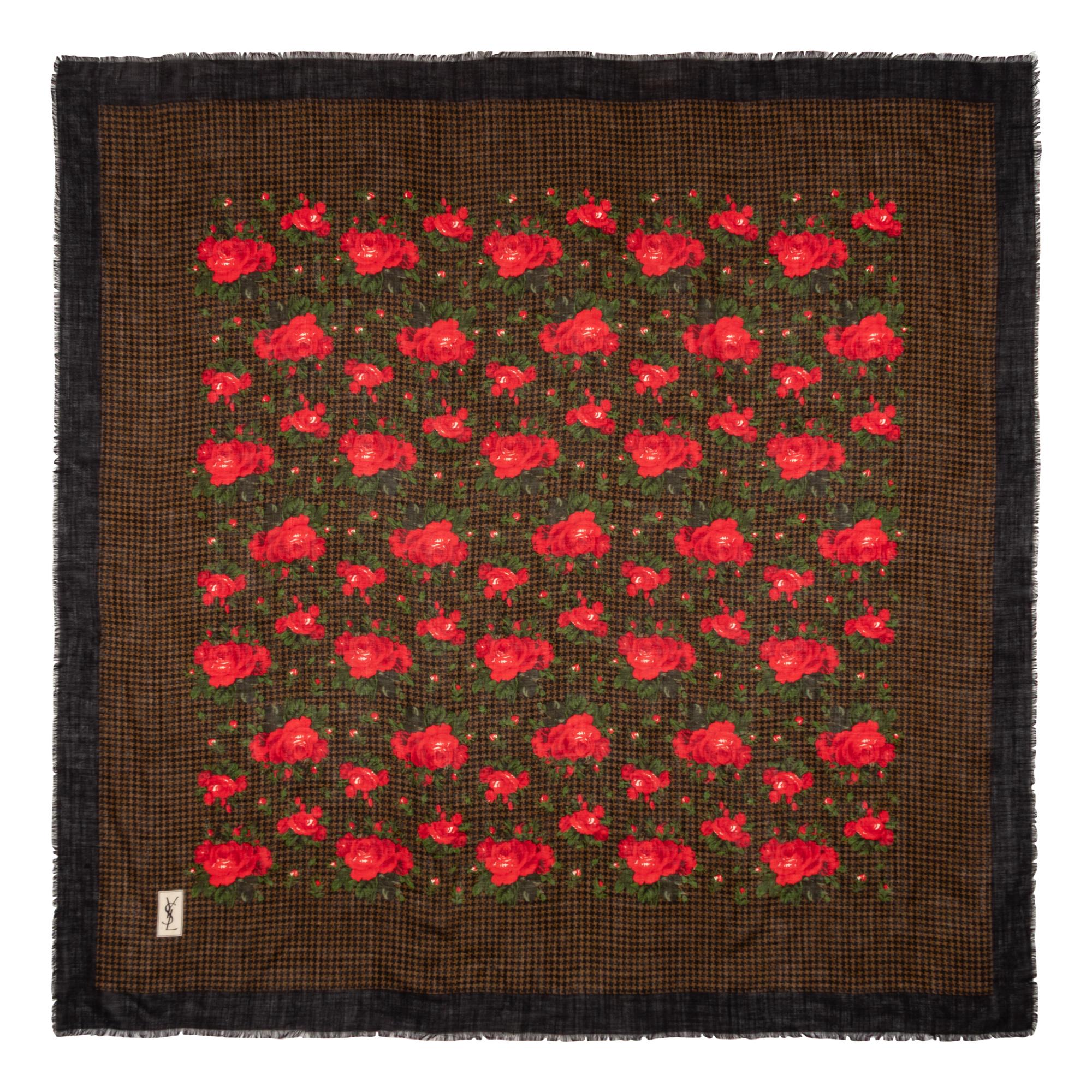 YVES SAINT LAURENT, TWO PRINTED WOOL SHAWLS