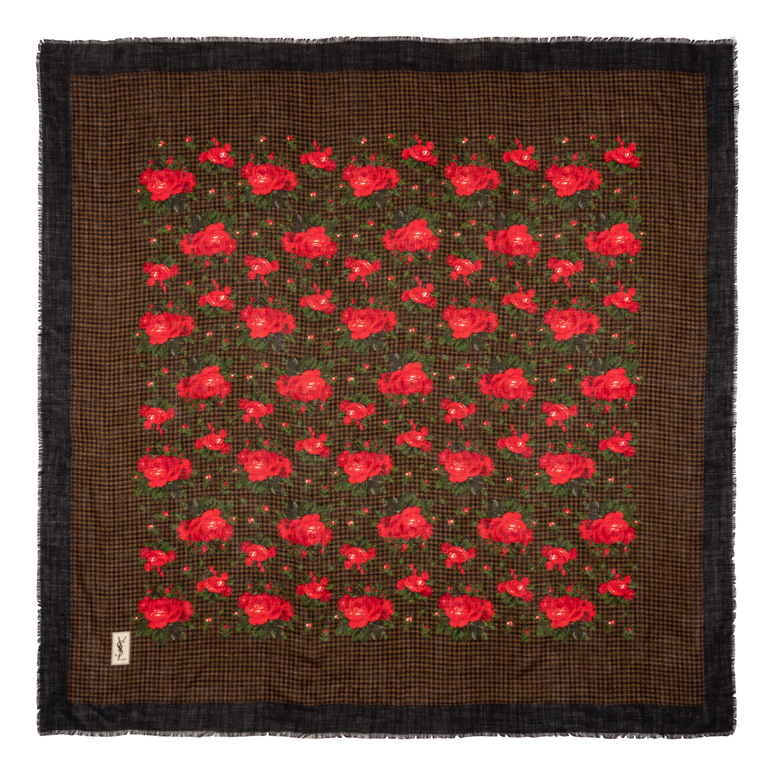 YVES SAINT LAURENT, TWO PRINTED WOOL SHAWLS