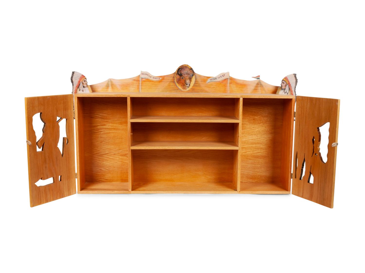 Buffalo Bill Wild West Wooden Hanging Wall Shelf