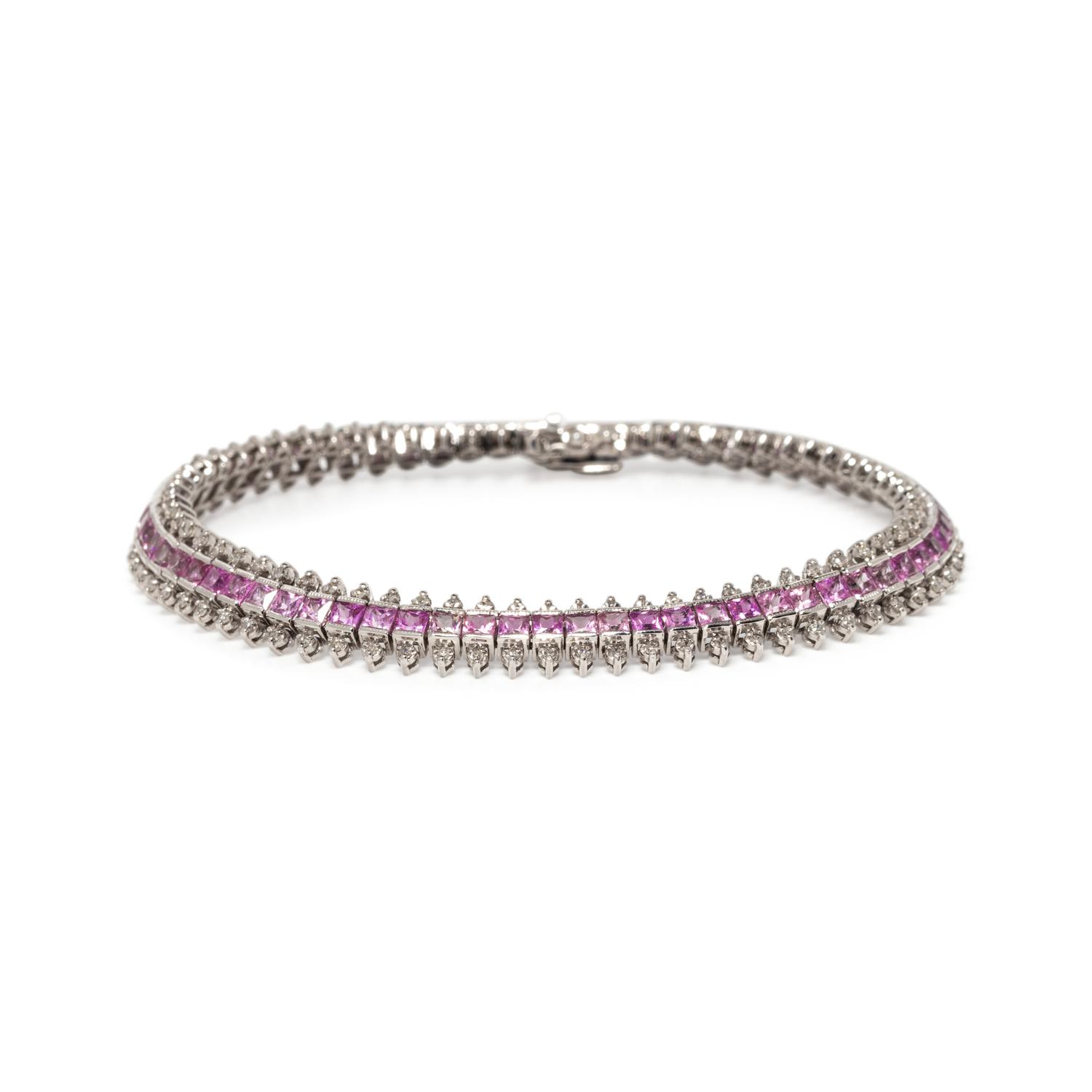 PINK SAPPHIRE AND DIAMOND BRACELET