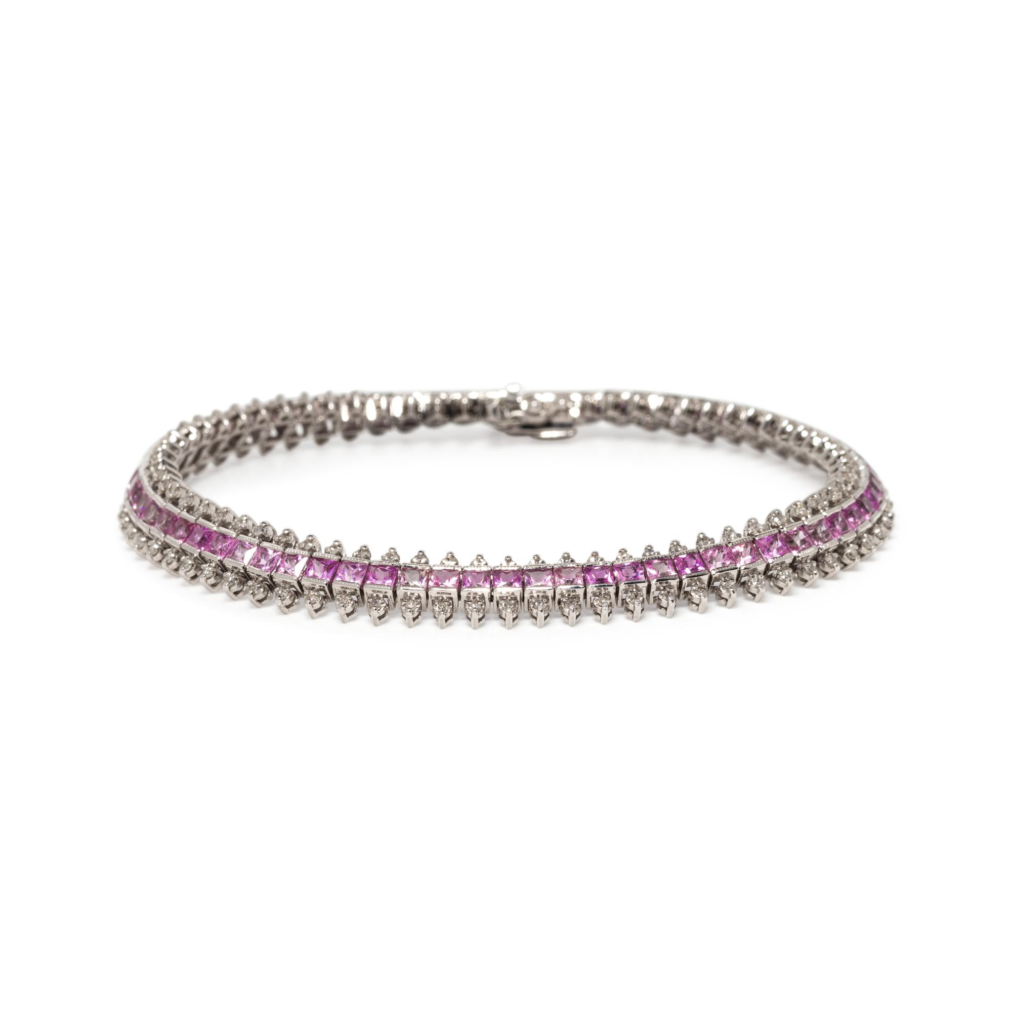 PINK SAPPHIRE AND DIAMOND BRACELET