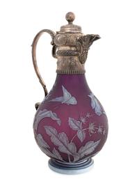 A Victorian Silver-Mounted Cameo Glass Pitcher