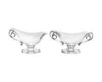 A Georg Jensen Silver Sugar Bowl and Creamer Set