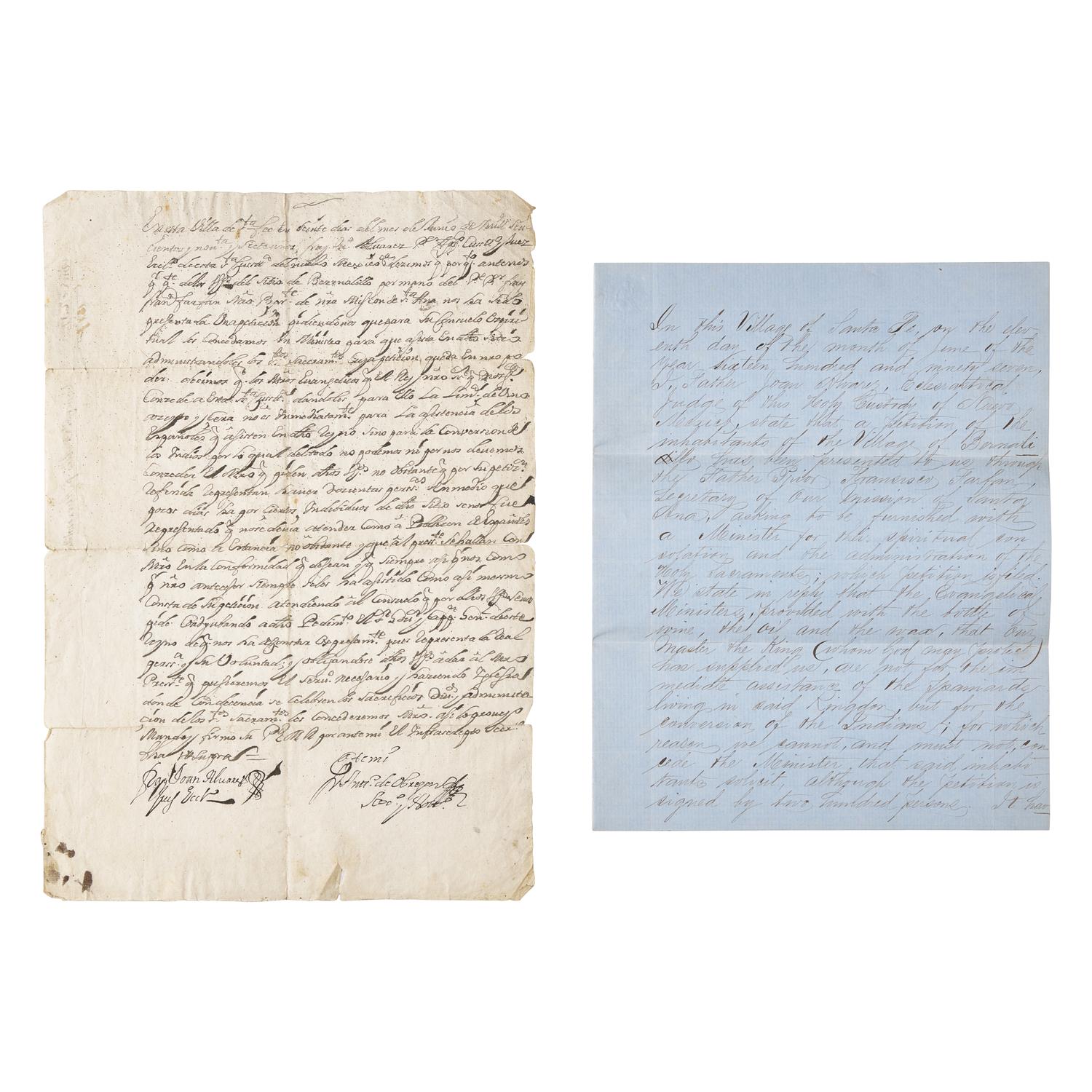 [Native-Americana] [New Mexico] Obregon, Antonio de. Autograph Document, signed