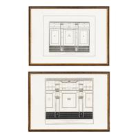 A Pair of Framed Prints of Interior Elevations