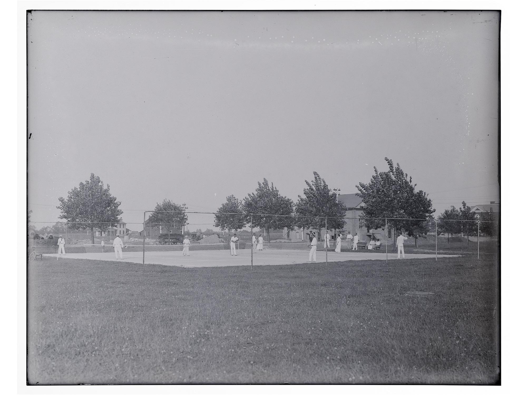 [EDUCATION]. 10 large format glass negatives featuring students at Wilberforce University.