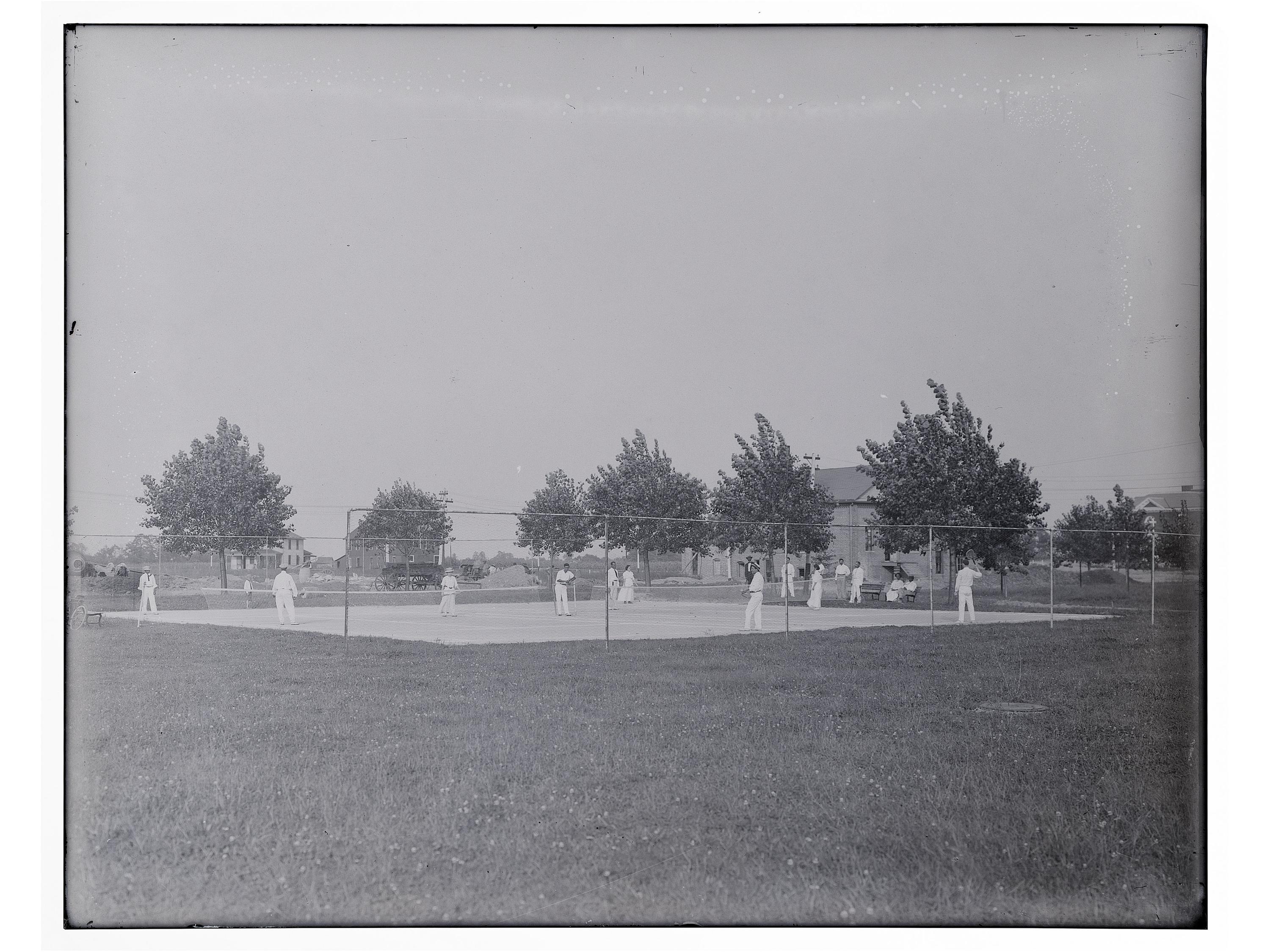 [EDUCATION]. 10 large format glass negatives featuring students at Wilberforce University.