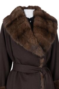 J. Mendel Russian Barguzine Sable Trimmed Cashmere Coat