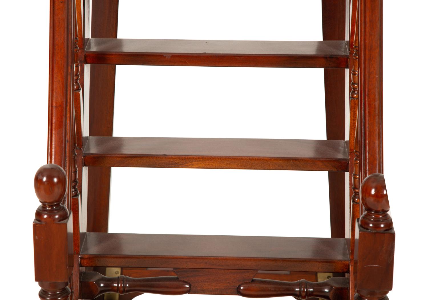 An English Mahogany Library Ladder