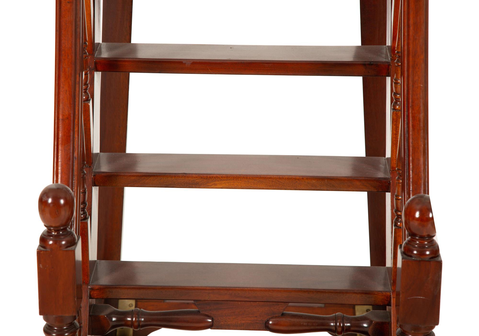 An English Mahogany Library Ladder
