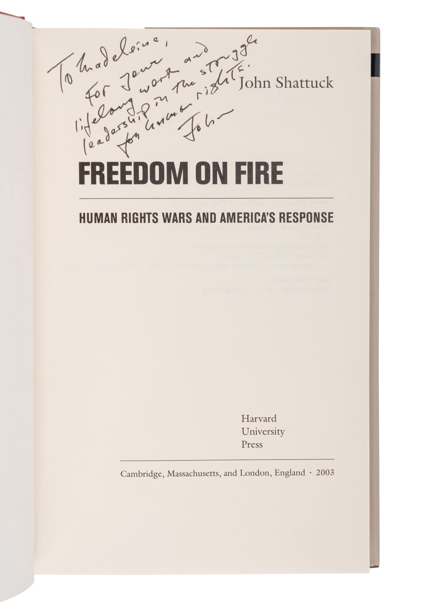 AMERICAN FOREIGN POLICY A group of 9 works, most FIRST EDITIONS INSCRIBED TO SECRETARY ALBRIGHT:
