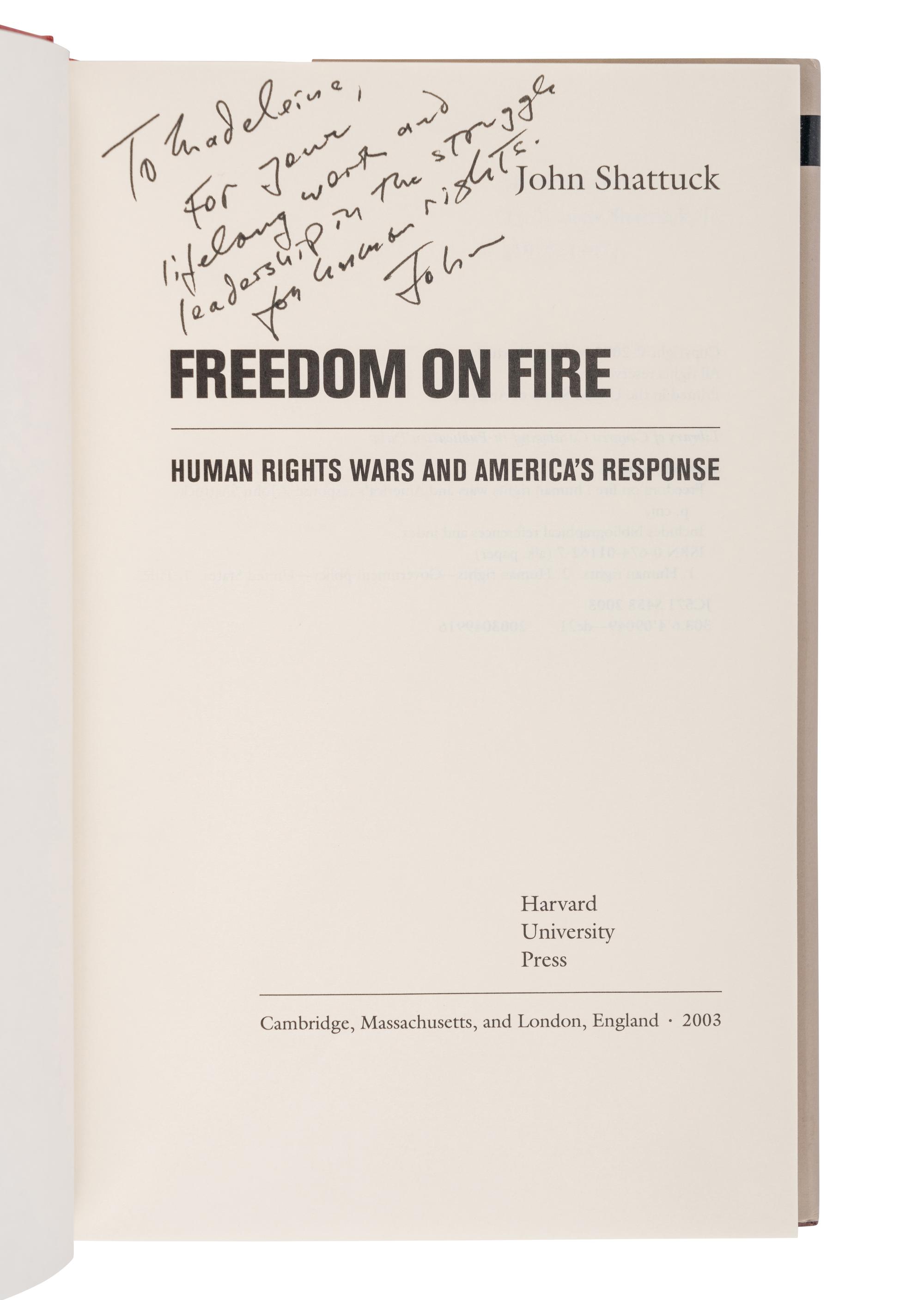 AMERICAN FOREIGN POLICY A group of 9 works, most FIRST EDITIONS INSCRIBED TO SECRETARY ALBRIGHT: