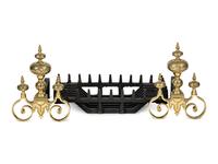 A Pair of Continental Brass Andirons