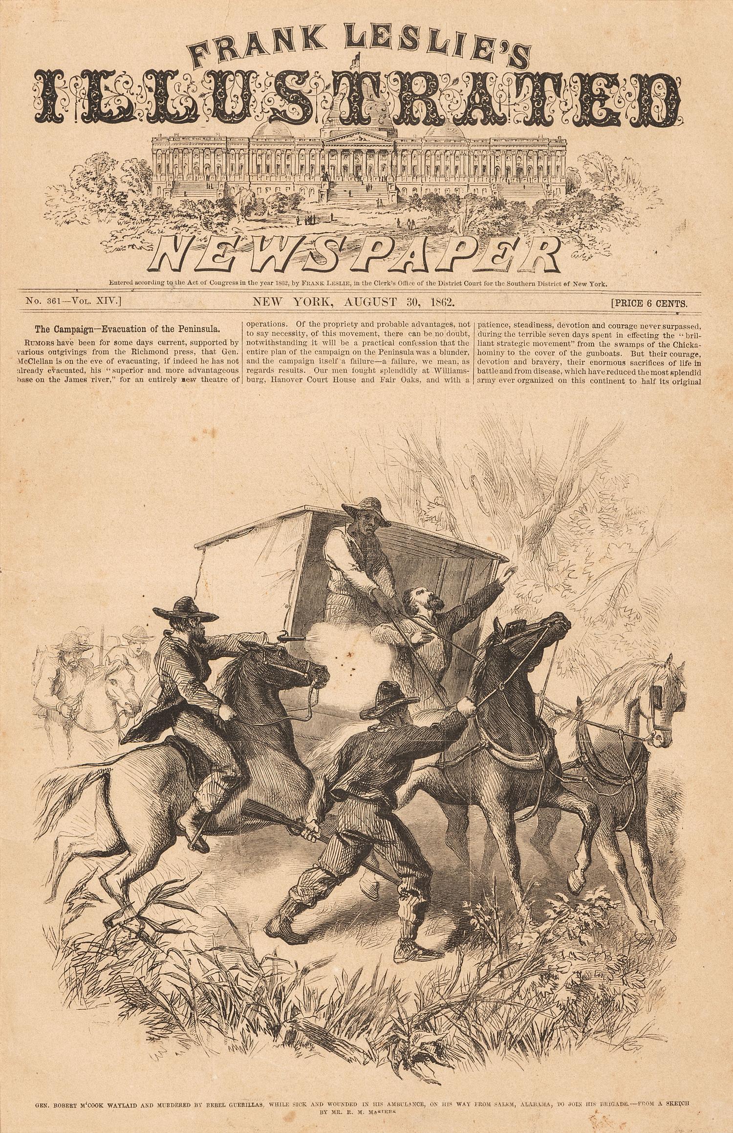 [CIVIL WAR]. 3 items, incl. Alexander M. McCook signature as Brigadier General.