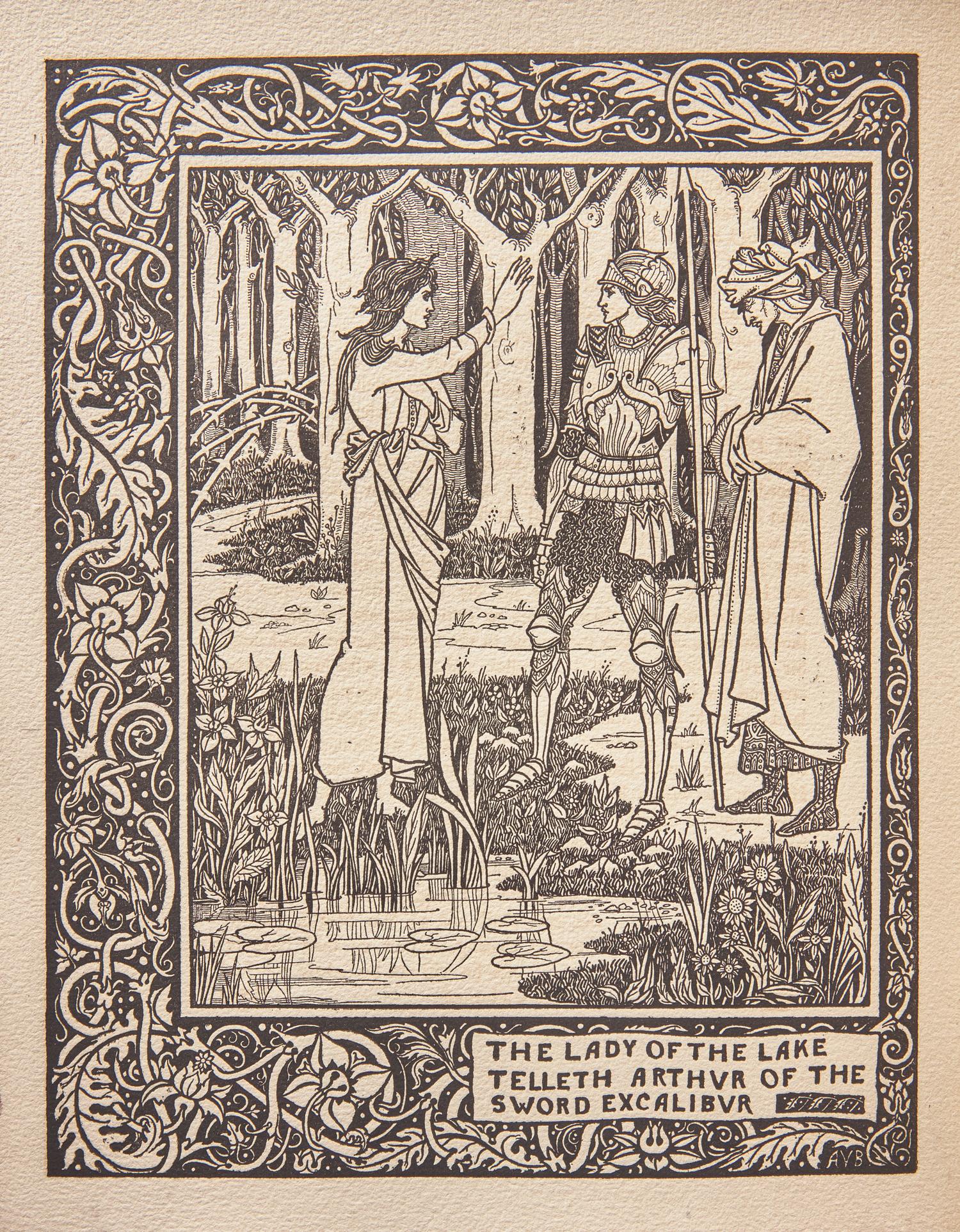 [Children's & Illustrated] [Beardsley, Aubrey] Malory, Thomas. The Birth Life and Acts of King Arthur of his Noble Knights of the Round Table their Marvellous Enquests and Adventures the Achieving of the San Greal and in the End Le Morte DArthur with the Dolourous Death and Departing Out of This World of Them All