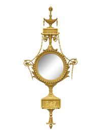 An Adam Style Giltwood Convex Mirror