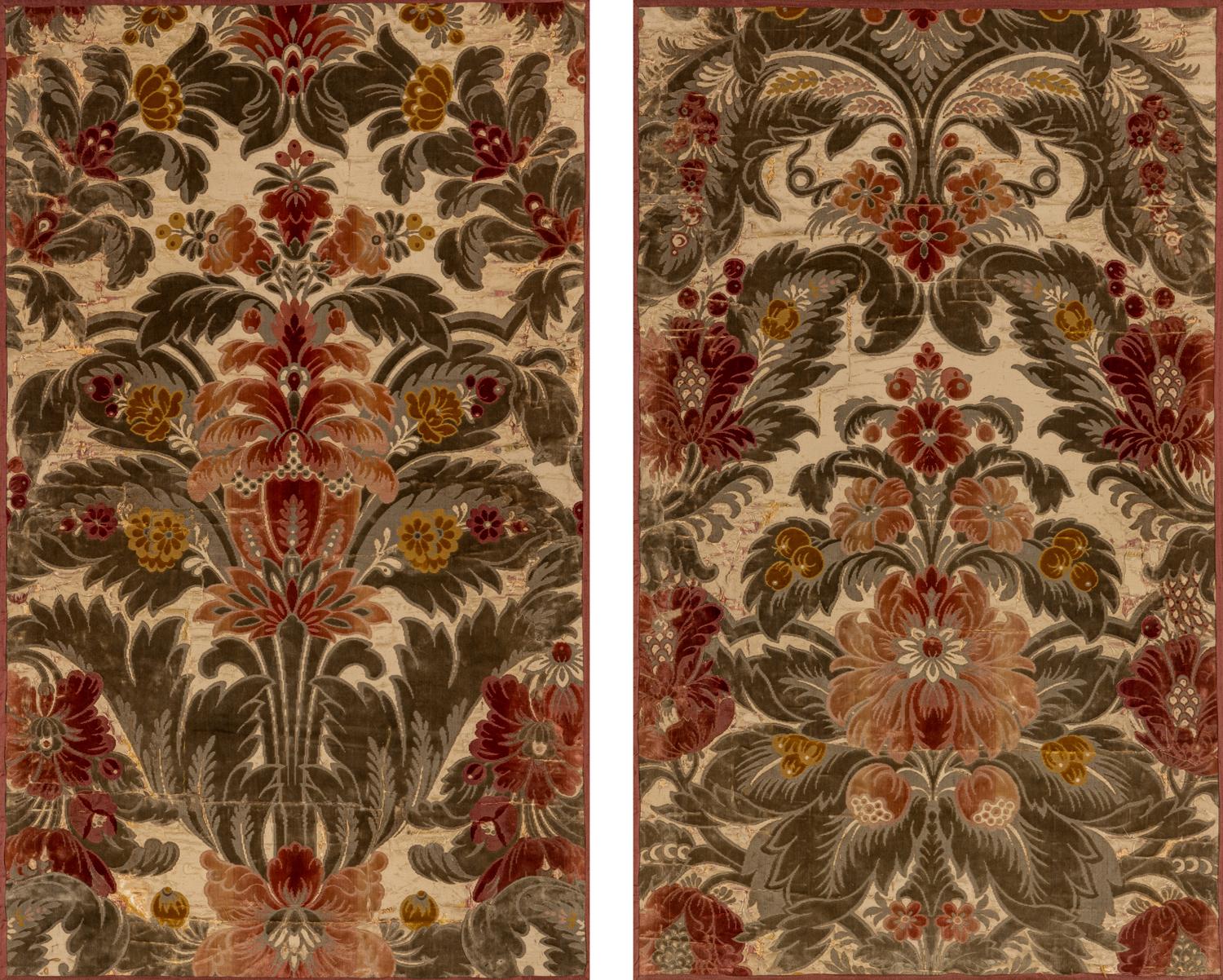 A Pair of Italian Silk Velvet Panels