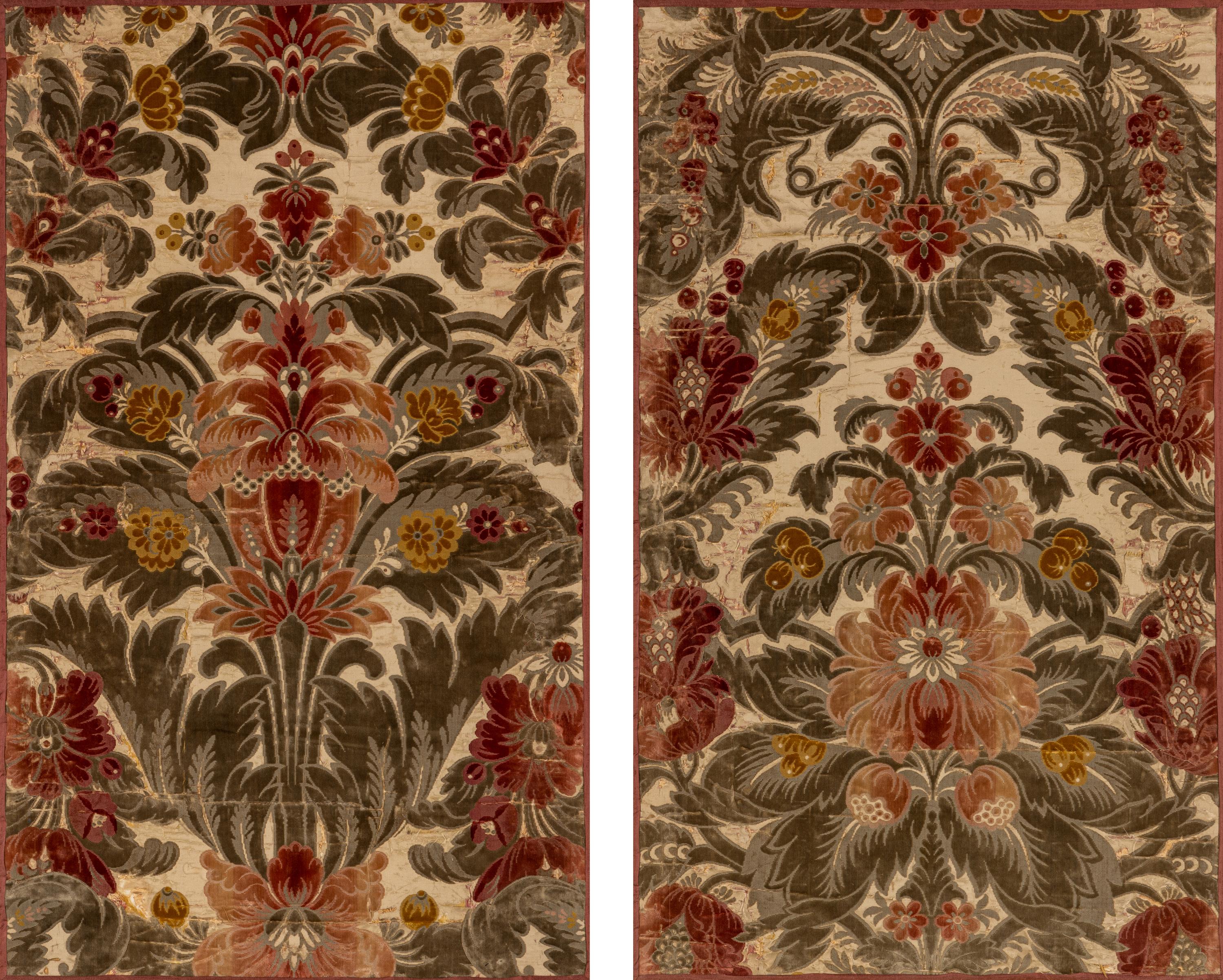 A Pair of Italian Silk Velvet Panels
