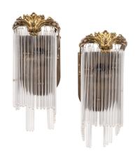 A Pair of Gilt Brass Single-Light Sconces in the Style of Hector Guimard