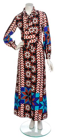 A Lanvin Multicolor Geometric Print Skirt Ensemble,