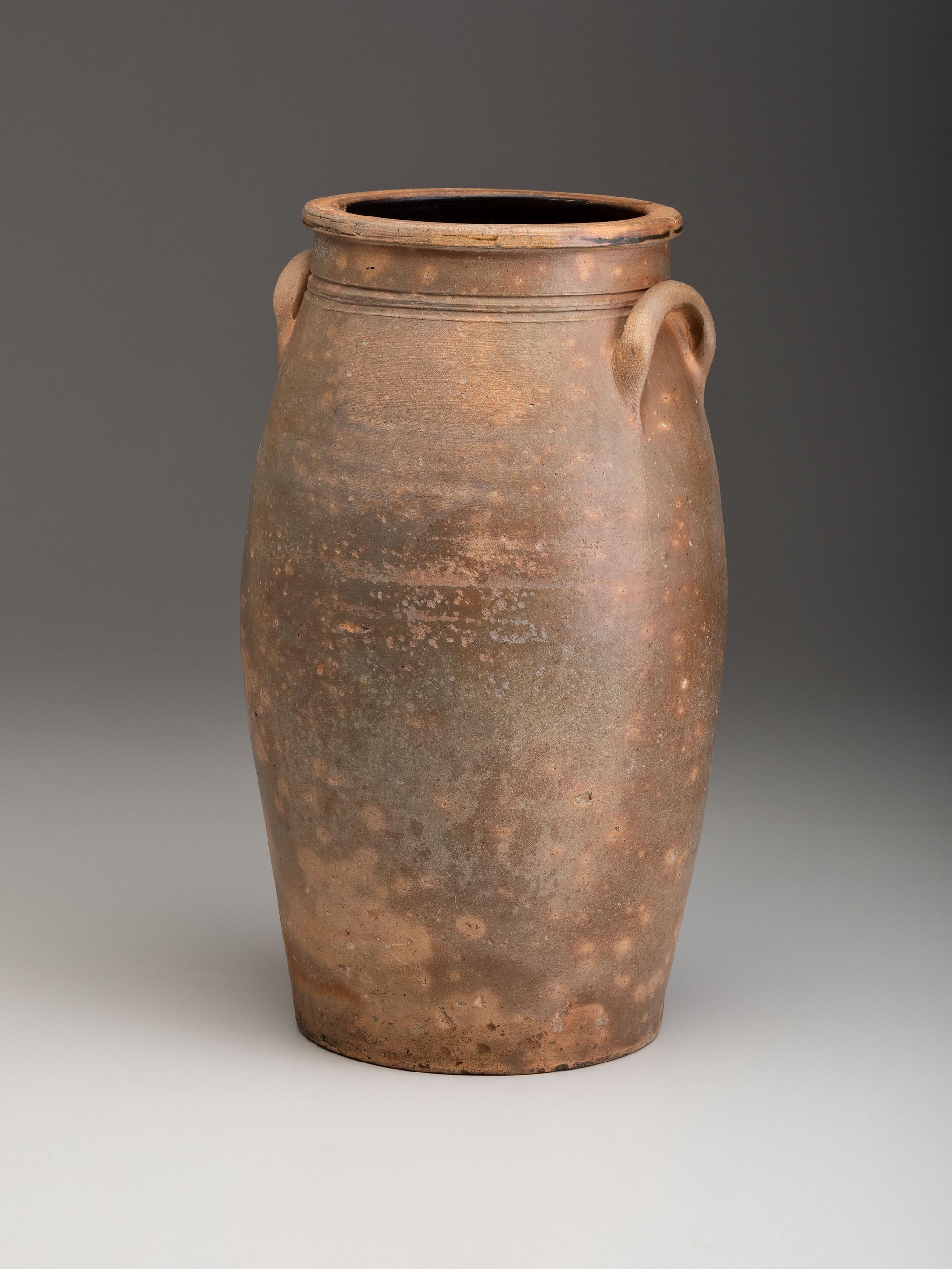 An IM Mead Cobalt Decorated Four-Gallon Stoneware Churn