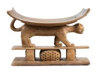 An Asante Carved Wood 'Leopard' Stool