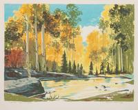 Five Works: Quiet Pool , edition 118/120; Fall Pasture , edition 94/130; Northern New Mexico , Over Print #1; Winter Afternoon; Night Stag , edition 129/150