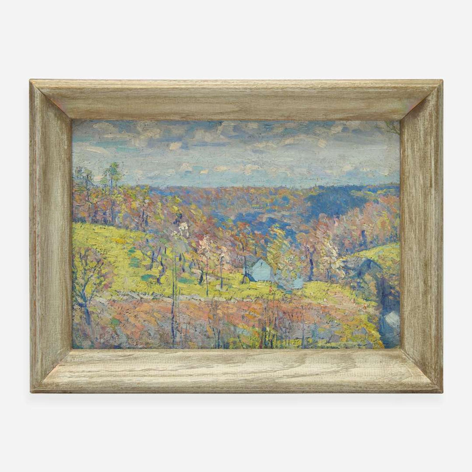 Roy Cleveland Nuse (American, 1885–1975) Towards Jersey (Spring Blossoms, Shadow Clouds); with Landscape Study Verso
