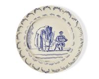 A Wedgwood Painted Creamware Plate