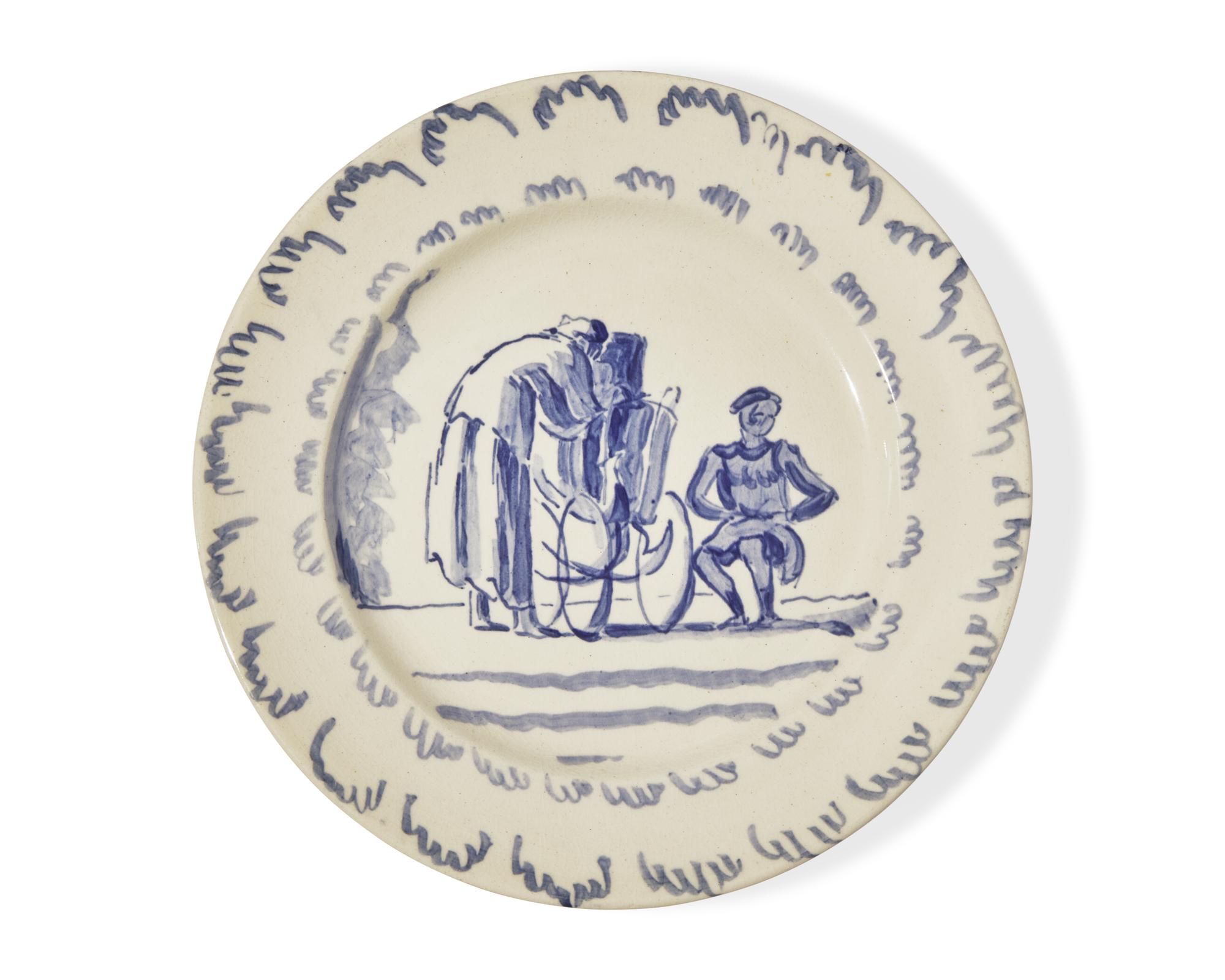 A Wedgwood Painted Creamware Plate