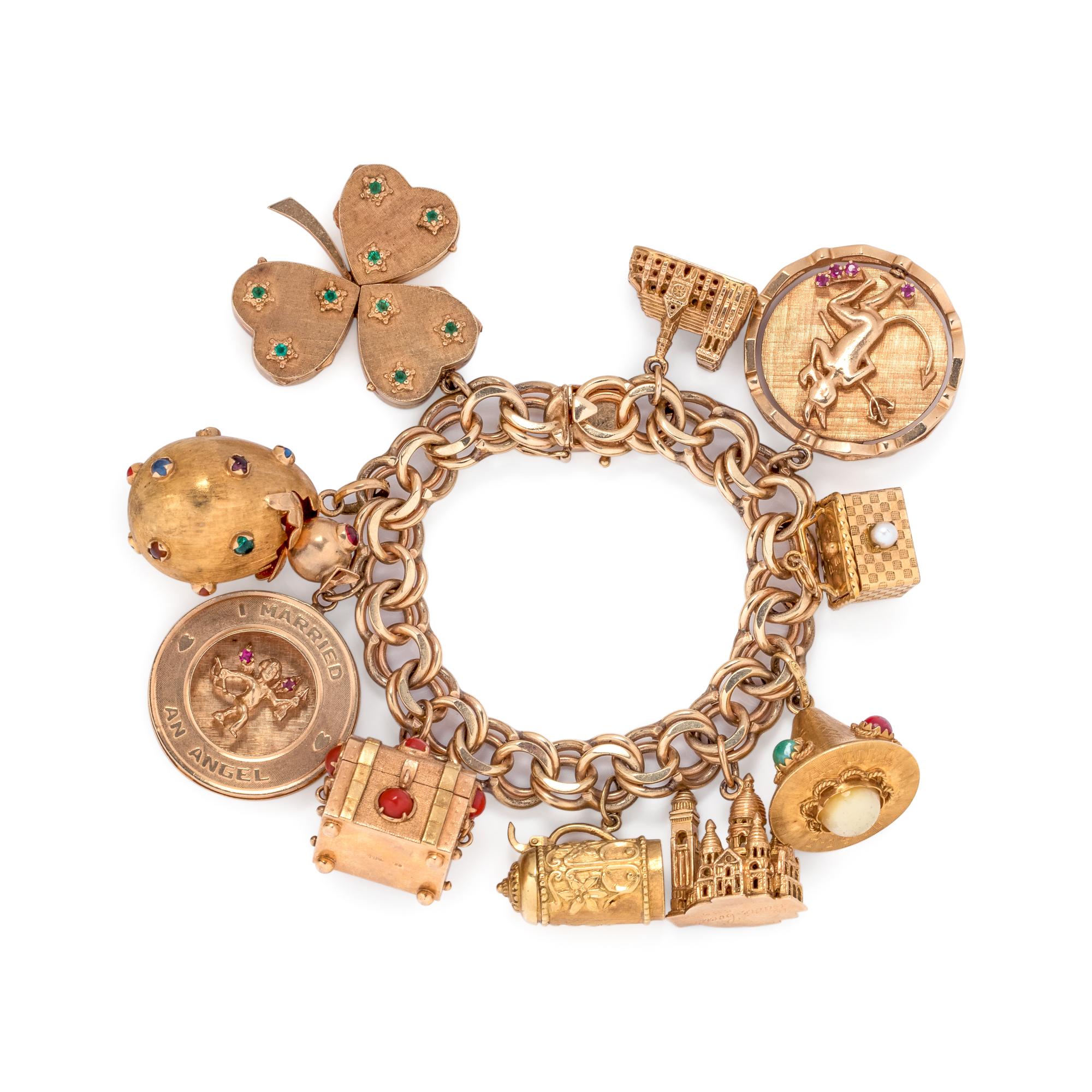 YELLOW GOLD CHARM BRACELET