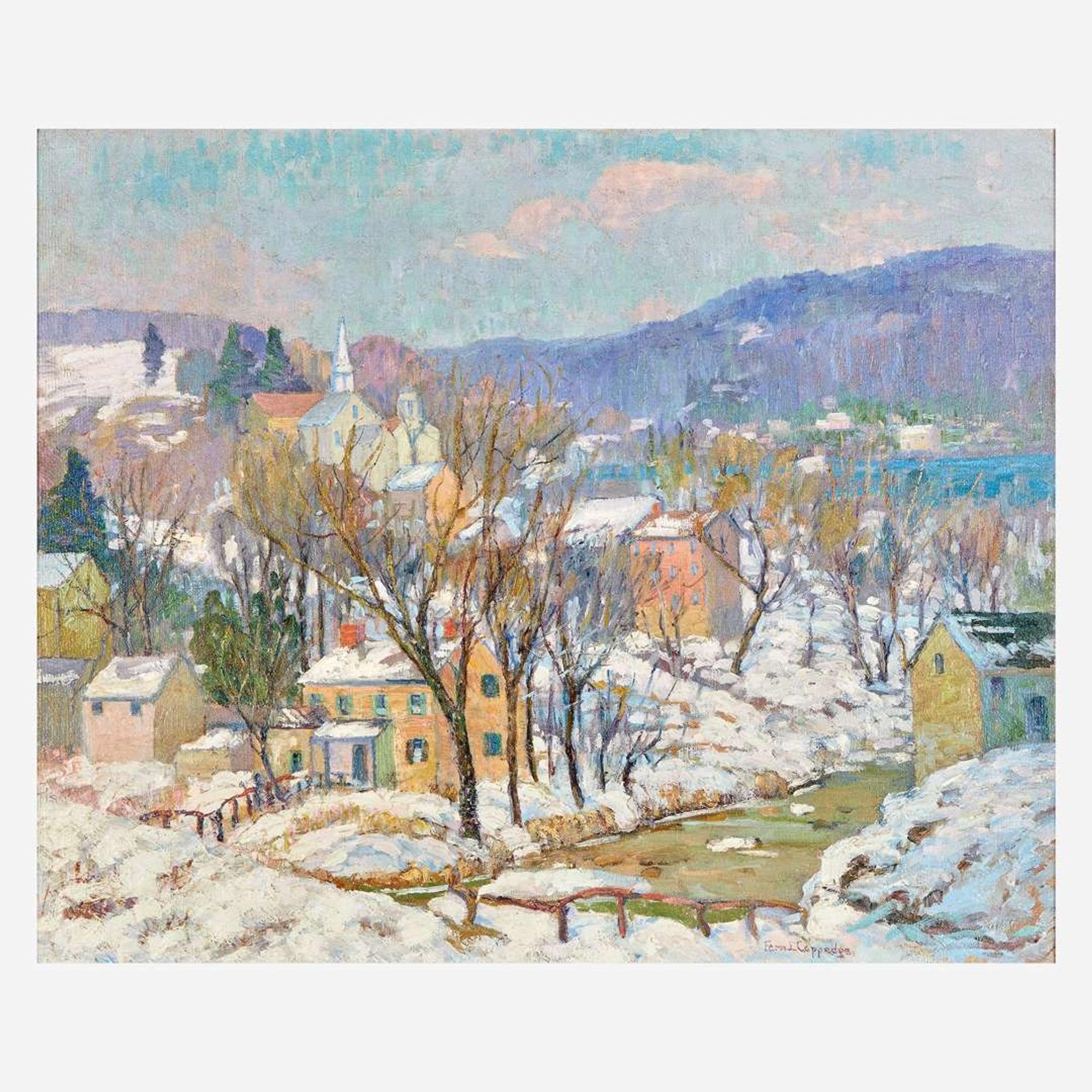 Fern Isabel Coppedge (American, 1883–1951) Snowy Country Side (Lambertville in Winter)