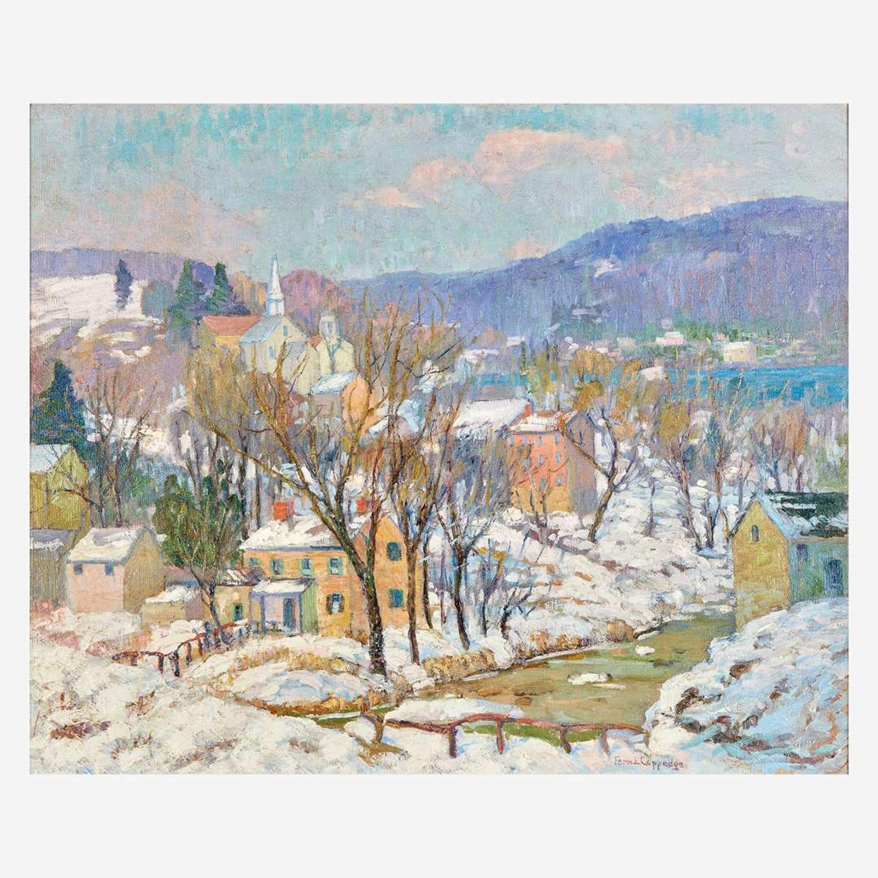 Fern Isabel Coppedge (American, 1883–1951) Snowy Country Side (Lambertville in Winter)
