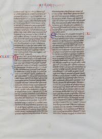 [BIBLES - MANUSCRIPT LEAVES]. BIBLE, in Latin. 3 leaves. [France (Paris?), 13th century].