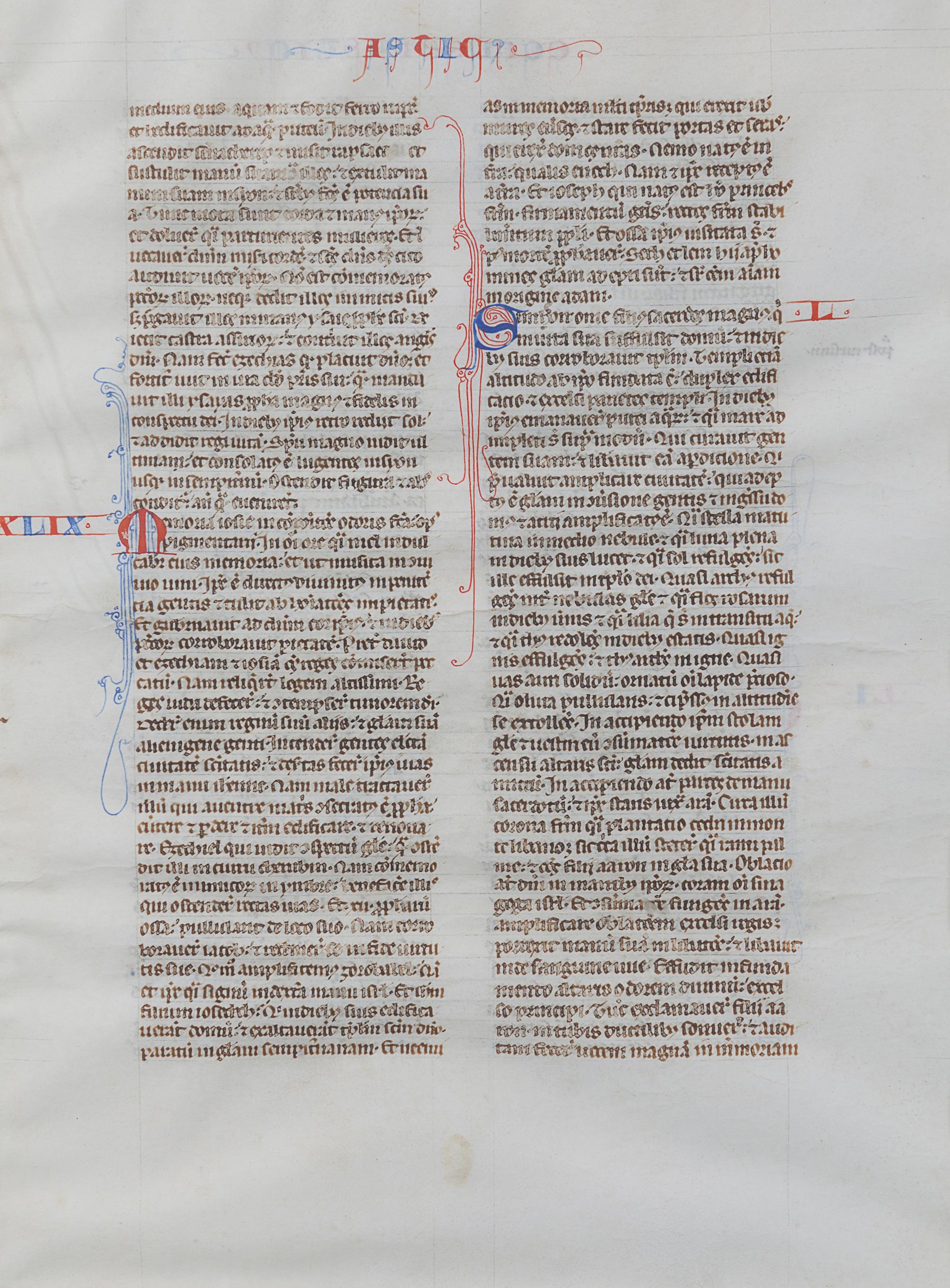 [BIBLES - MANUSCRIPT LEAVES]. BIBLE, in Latin. 3 leaves. [France (Paris?), 13th century].