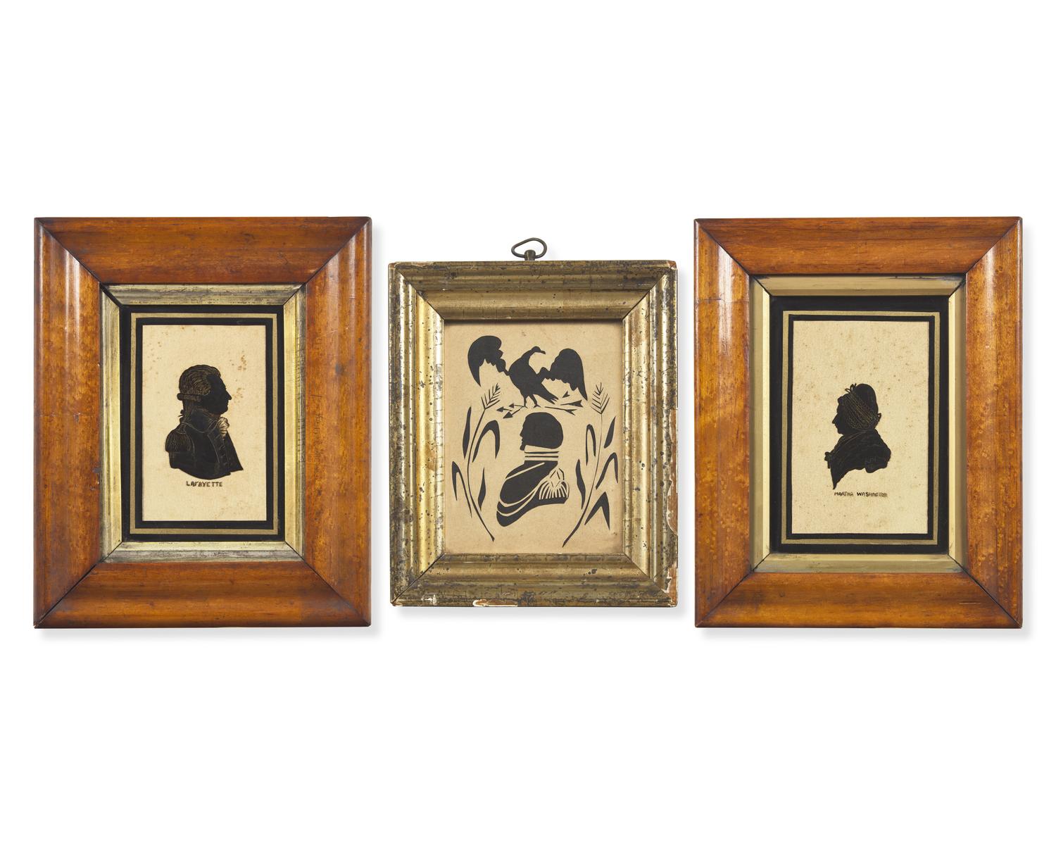 A Group of Three Silhouettes, American and English, 19th Century