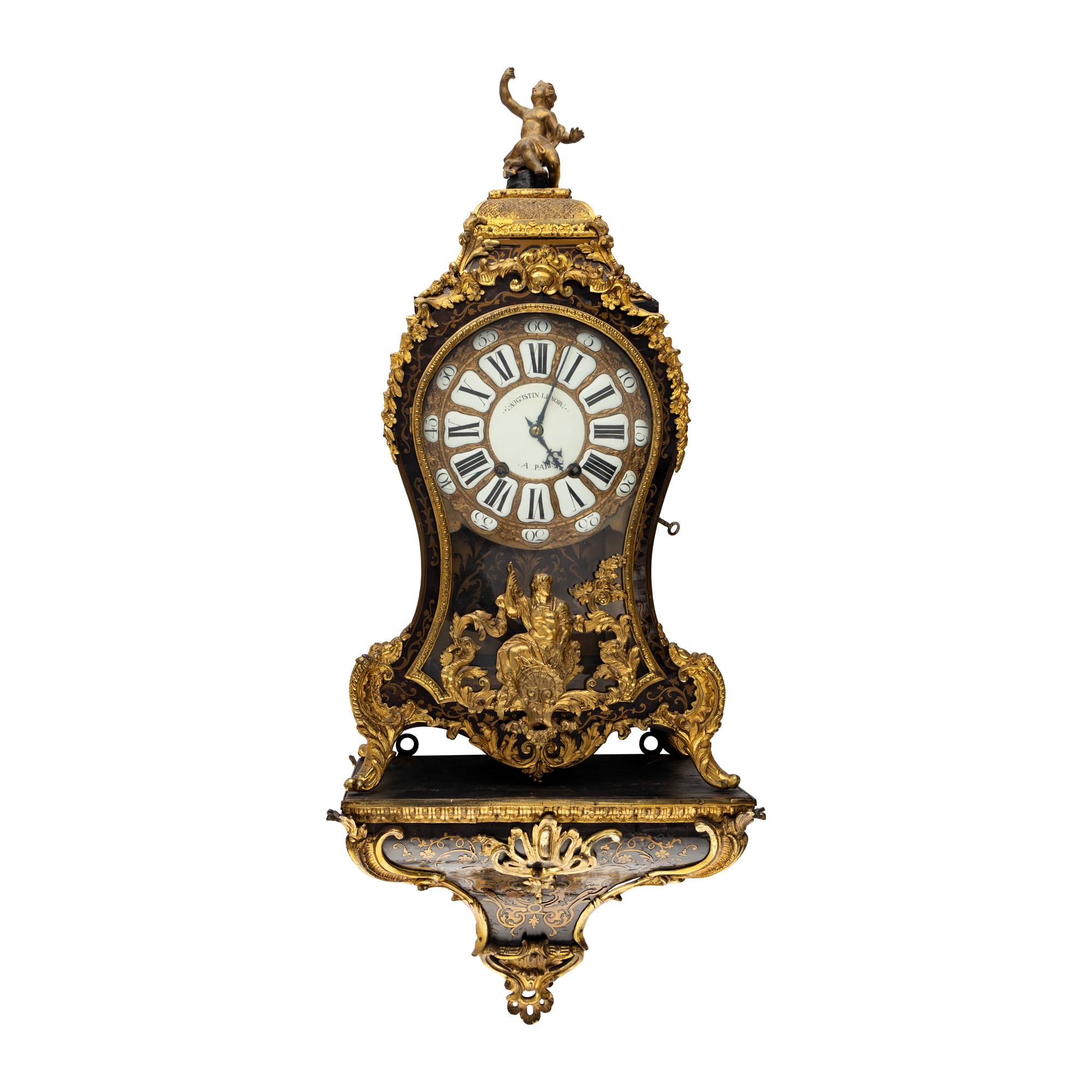 A Louis XV Boulle Marquetry and Gilt Bronze Mounted Bracket Clock