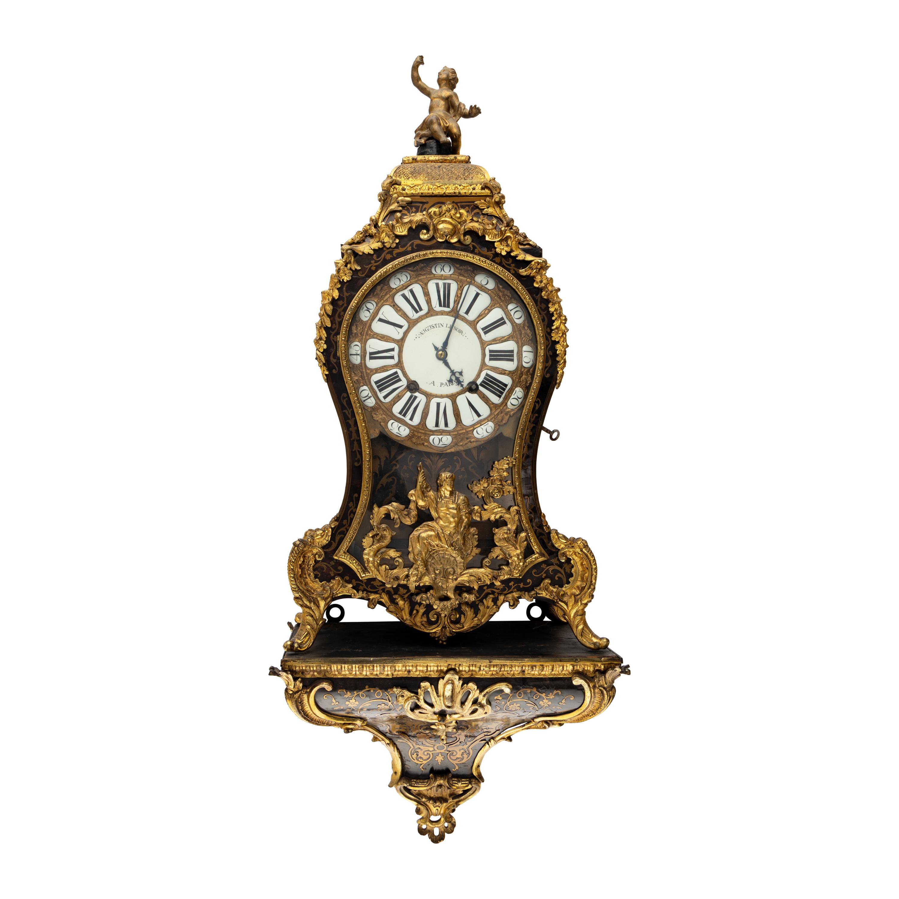 A Louis XV Boulle Marquetry and Gilt Bronze Mounted Bracket Clock
