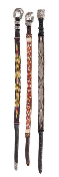Three Western Style Horse Hair Belts Length of largest 38 inches