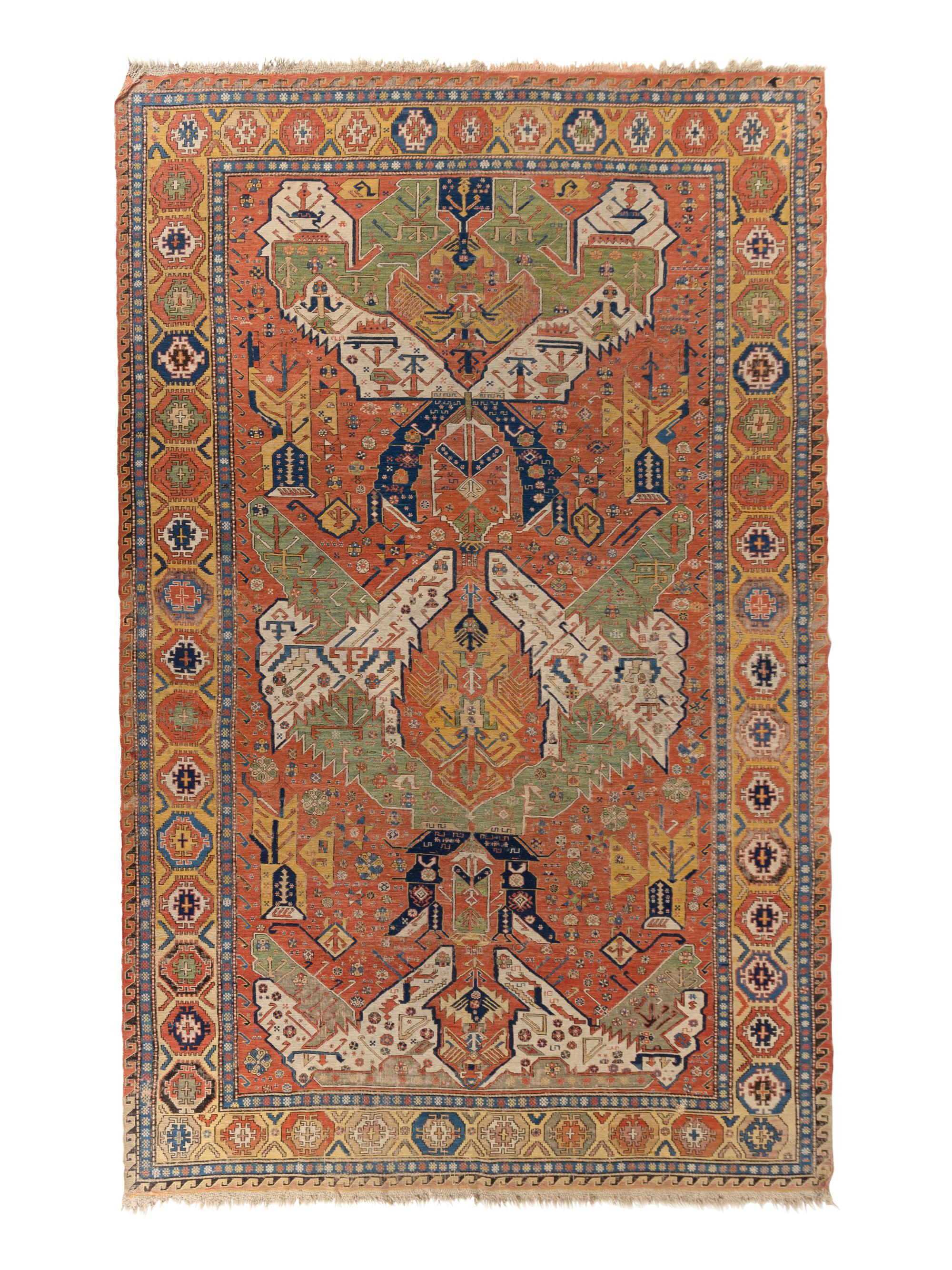 A Caucasian Soumak "Dragon" Wool Rug