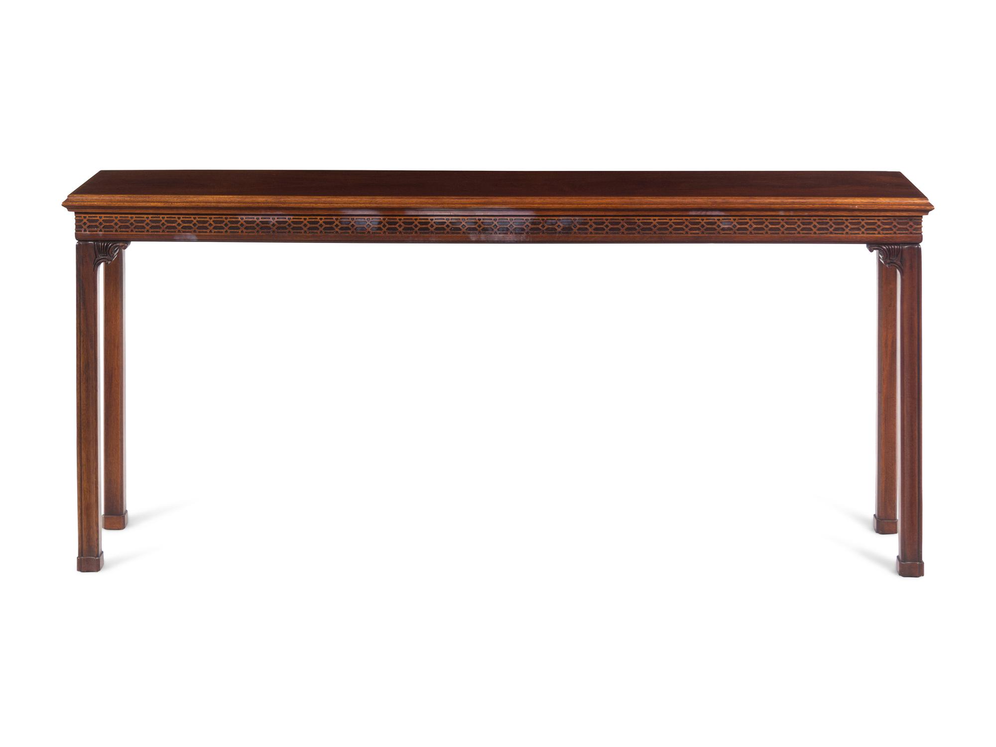 A Chinese Chippendale Style Mahogany Sofa Table