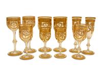 A St. Louis Congress Gilt Decorated Glass Stemware Service