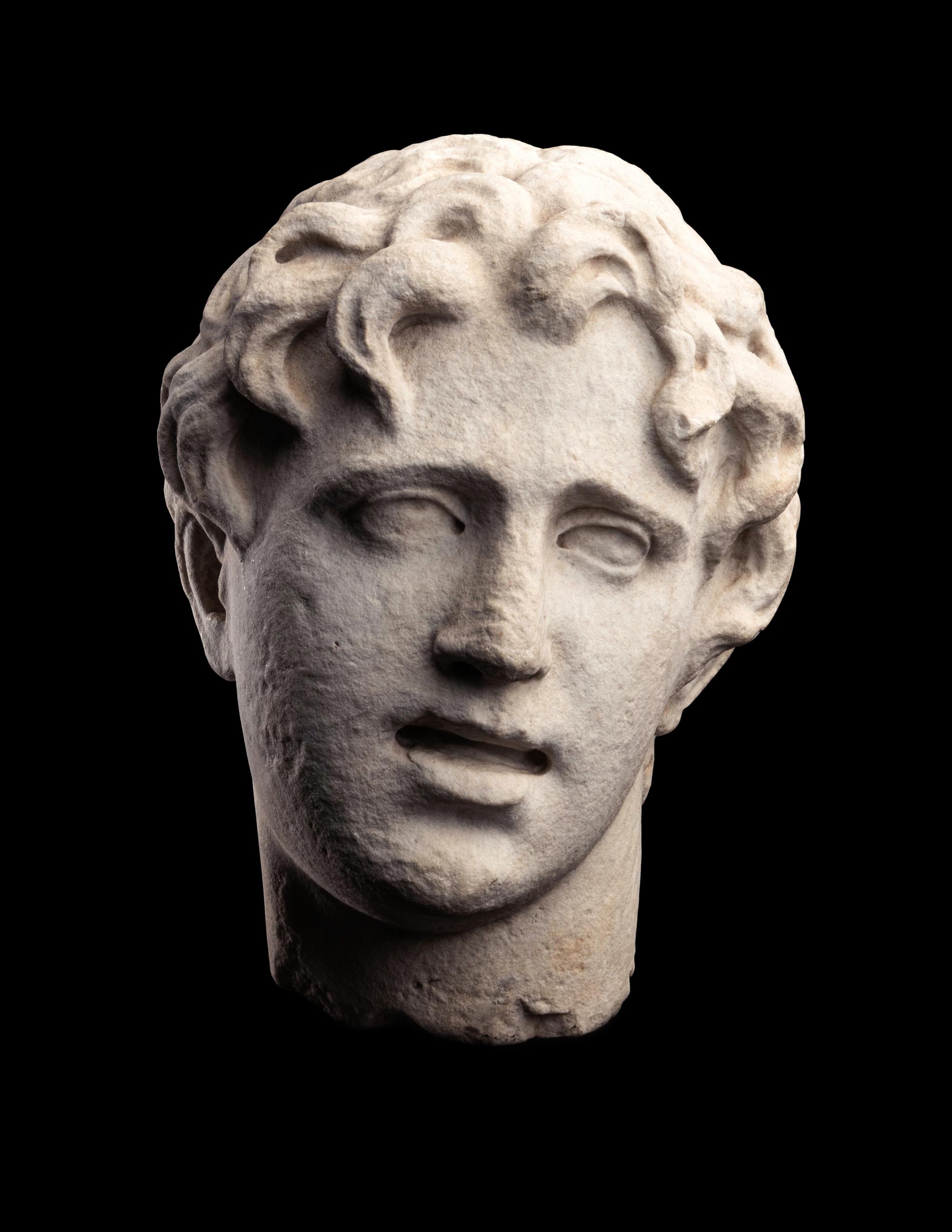 A Roman Marble Portrait Head of Alexander the Great