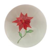 A Paul Stankard Red Flower Glass Paperweight