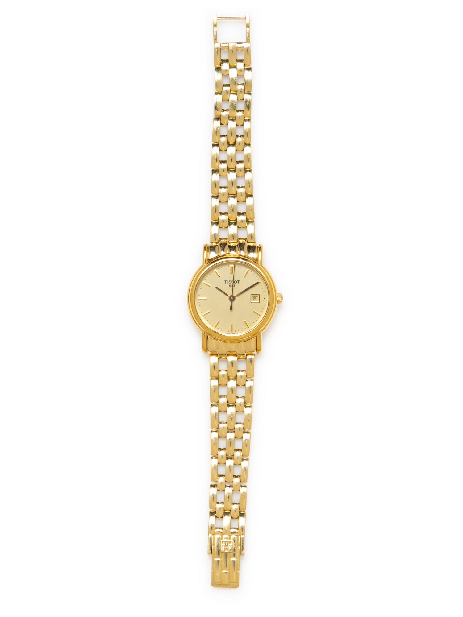 An 18 Karat Yellow Gold Wristwatch, Tissot,